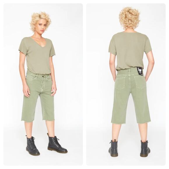 Free People x Sandrine Rose - NWT Army Bermuda Jeans Shorts